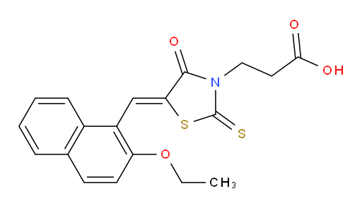 5-[(2-Ethoxy-1-naphthalenyl)methylene]-4-oxo-2-thioxo-3-thiazolidinepropanoic acid (ACI)