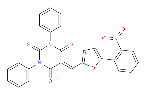 Dihydro-5-[[5-(2-nitrophenyl)-2-furanyl]methylene]-1,3-diphenyl-2-thioxo-4,6(1H,5H)-pyrimidinedione (ACI)