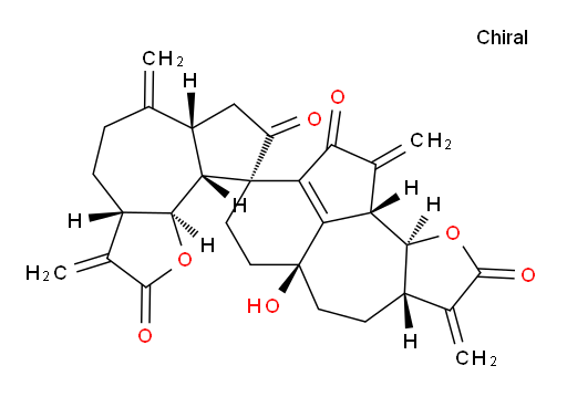 (3′R,3aS,5′aS,6aR,7′aS,9aR,9bS,10′aS,10′bR)-3a,4,5,5′,5′a,6,6′,6a,7,7′,7′a,8′,9a,9b,10′a,10′b-Hexadecahydro-5′a-hydroxy-1′,3,6,8′-tetrakis(methylene)spiro[azuleno[4,5-b]furan-9(2H),3′-[3H]benz[1,8]azuleno[4,5-b]furan]-2,2′,8,9′(1′H,3H,4′H)-tetrone (ACI)