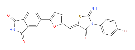 5-[5-[[(5Z)-3-(4-Bromophenyl)-2-imino-4-oxo-5-thiazolidinylidene]methyl]-2-furanyl]-1H-isoindole-1,3(2H)-dione (ACI)