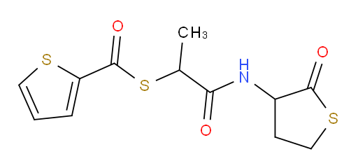 S-[1-Methyl-2-oxo-2-[(tetrahydro-2-oxo-3-thienyl)amino]ethyl] 2-thiophenecarbothioate (ACI)