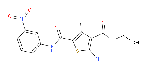 Ethyl 2-amino-4-methyl-5-[[(3-nitrophenyl)amino]carbonyl]-3-thiophenecarboxylate (ACI)