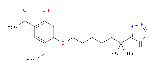 1-[5-Ethyl-2-hydroxy-4-[[6-methyl-6-(2H-tetrazol-5-yl)heptyl]oxy]phenyl]ethanone (ACI)