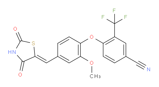4-[4-[(Z)-(2,4-Dioxo-5-thiazolidinylidene)methyl]-2-methoxyphenoxy]-3-(trifluoromethyl)benzonitrile (ACI)