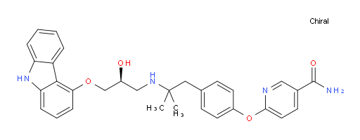 6-[4-[2-[[(2S)-3-(9H-Carbazol-4-yloxy)-2-hydroxypropyl]amino]-2-methylpropyl]phenoxy]-3-pyridinecarboxamide (ACI)