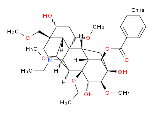 Aconitane-3,13,14,15-tetrol, 8-ethoxy-20-ethyl-1,6,16-trimethoxy-4-(methoxymethyl)-, 14-benzoate, (1α,3α,6α,14α,15α,16β)- (9CI, ACI)