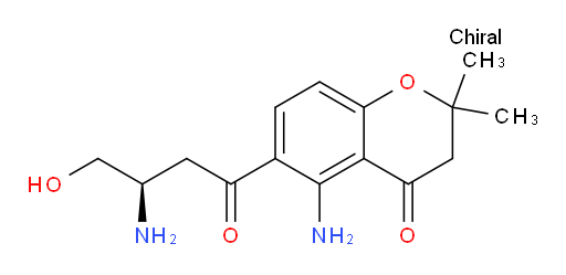 5-Amino-6-[(3R)-3-amino-4-hydroxy-1-oxobutyl]-2,3-dihydro-2,2-dimethyl-4H-1-benzopyran-4-one (ACI)