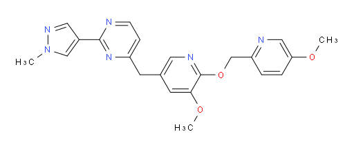 4-[[5-Methoxy-6-[(5-methoxy-2-pyridinyl)methoxy]-3-pyridinyl]methyl]-2-(1-methyl-1H-pyrazol-4-yl)pyrimidine (ACI)