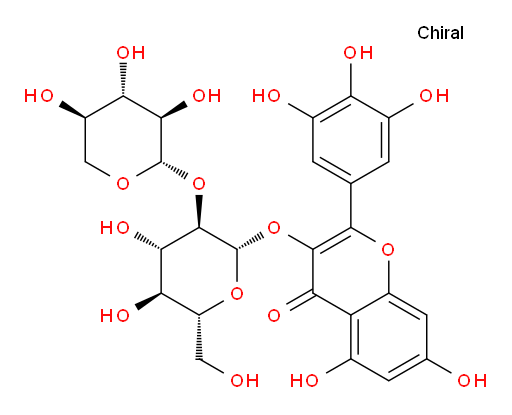 5,7-Dihydroxy-2-(3,4,5-trihydroxyphenyl)-3-[(2-O-β-D-xylopyranosyl-β-D-glucopyranosyl)oxy]-4H-1-benzopyran-4-one (ACI)