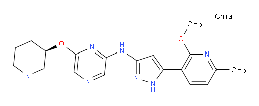 N-[5-(2-Methoxy-6-methyl-3-pyridinyl)-1H-pyrazol-3-yl]-6-[(3R)-3-piperidinyloxy]-2-pyrazinamine (ACI)