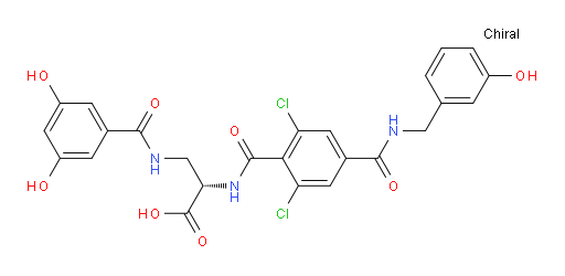 N-[2,6-Dichloro-4-[[[(3-hydroxyphenyl)methyl]amino]carbonyl]benzoyl]-3-[(3,5-dihydroxybenzoyl)amino]-L-alanine (ACI)