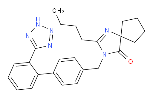 3-((2'-(1H-tetrazol-5-yl)-[1,1'-biphenyl]-4-yl)methyl)-2-butyl-1,3-diazaspiro[4.4]non-1-en-4-one
