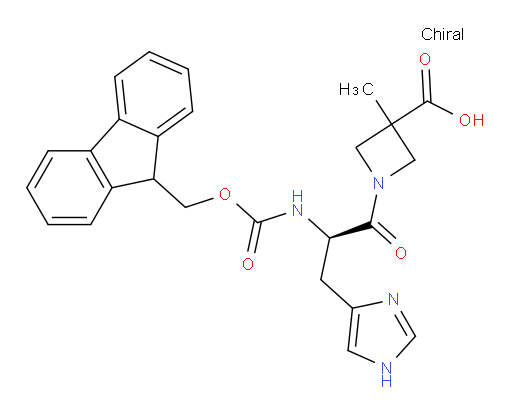 1-[(2R)-2-({[(9H-fluoren-9-yl)methoxy]carbonyl}amino)-3-(1H-imidazol-4-yl)propanoyl]-3-methylazetidine-3-carboxylic acid