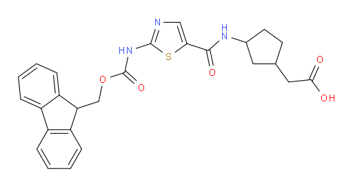 2-{3-[2-({[(9H-fluoren-9-yl)methoxy]carbonyl}amino)-1,3-thiazole-5-amido]cyclopentyl}acetic acid
