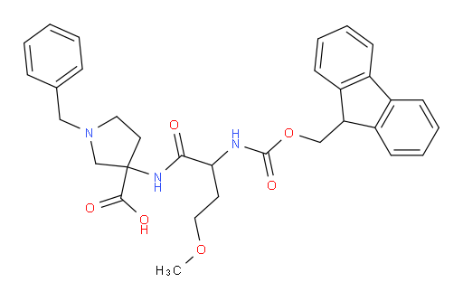 1-benzyl-3-[2-({[(9H-fluoren-9-yl)methoxy]carbonyl}amino)-4-methoxybutanamido]pyrrolidine-3-carboxylic acid