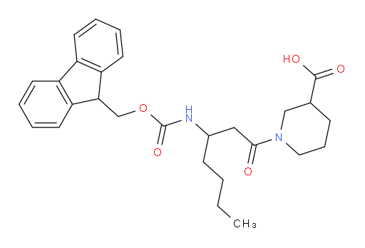 1-[3-({[(9H-fluoren-9-yl)methoxy]carbonyl}amino)heptanoyl]piperidine-3-carboxylic acid
