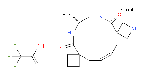 (6E,15R)-15-methyl-2,14,17-triazadispiro[3.4.3^{9}.6^{4}]octadec-6-ene-13,18-dione, trifluoroacetic acid