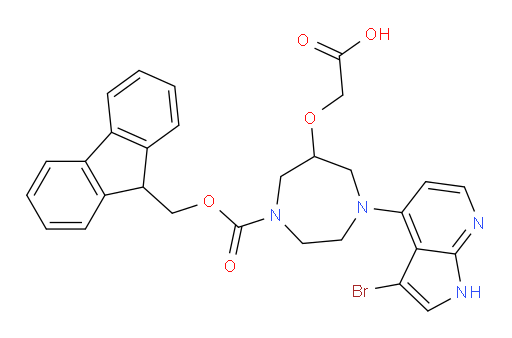 2-[(1-{3-bromo-1H-pyrrolo[2,3-b]pyridin-4-yl}-4-{[(9H-fluoren-9-yl)methoxy]carbonyl}-1,4-diazepan-6-yl)oxy]acetic acid