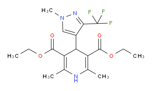 3,5-diethyl 2,6-dimethyl-4-[1-methyl-3-(trifluoromethyl)-1H-pyrazol-4-yl]-1,4-dihydropyridine-3,5-dicarboxylate