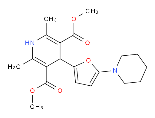 3,5-dimethyl 2,6-dimethyl-4-[5-(piperidin-1-yl)furan-2-yl]-1,4-dihydropyridine-3,5-dicarboxylate