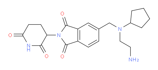 5-{[(2-aminoethyl)(cyclopentyl)amino]methyl}-2-(2,6-dioxopiperidin-3-yl)-2,3-dihydro-1H-isoindole-1,3-dione