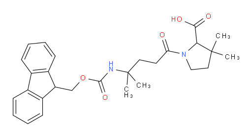 1-[4-({[(9H-fluoren-9-yl)methoxy]carbonyl}amino)-4-methylpentanoyl]-3,3-dimethylpyrrolidine-2-carboxylic acid