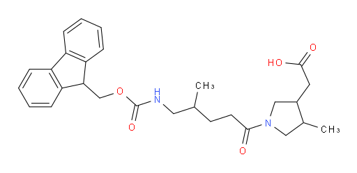 2-{1-[5-({[(9H-fluoren-9-yl)methoxy]carbonyl}amino)-4-methylpentanoyl]-4-methylpyrrolidin-3-yl}acetic acid