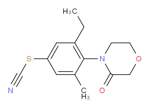 {[3-ethyl-5-methyl-4-(3-oxomorpholin-4-yl)phenyl]sulfanyl}formonitrile