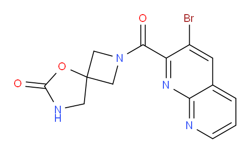 2-(3-bromo-1,8-naphthyridine-2-carbonyl)-5-oxa-2,7-diazaspiro[3.4]octan-6-one