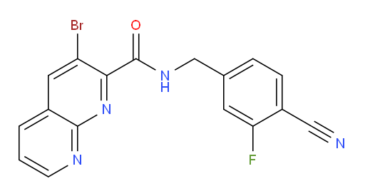 3-bromo-N-(4-cyano-3-fluorobenzyl)-1,8-naphthyridine-2-carboxamide