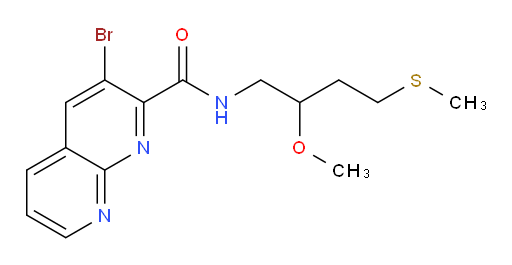 3-bromo-N-(2-methoxy-4-(methylthio)butyl)-1,8-naphthyridine-2-carboxamide