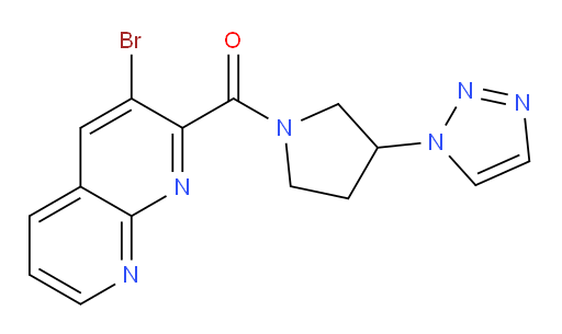(3-(1H-1,2,3-triazol-1-yl)pyrrolidin-1-yl)(3-bromo-1,8-naphthyridin-2-yl)methanone