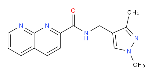 N-((1,3-dimethyl-1H-pyrazol-4-yl)methyl)-1,8-naphthyridine-2-carboxamide