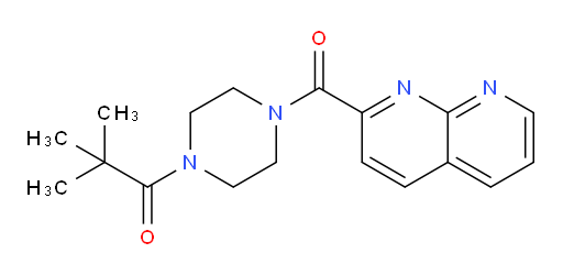 1-(4-(1,8-naphthyridine-2-carbonyl)piperazin-1-yl)-2,2-dimethylpropan-1-one
