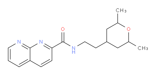 N-(2-(2,6-dimethyltetrahydro-2H-pyran-4-yl)ethyl)-1,8-naphthyridine-2-carboxamide