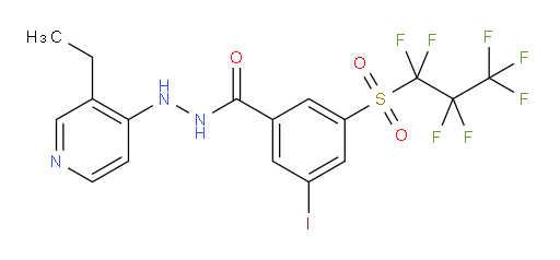 N'-(3-ethylpyridin-4-yl)-3-iodo-5-((perfluoropropyl)sulfonyl)benzohydrazide