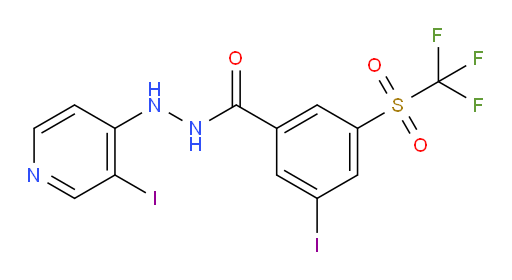 3-iodo-N'-(3-iodopyridin-4-yl)-5-((trifluoromethyl)sulfonyl)benzohydrazide