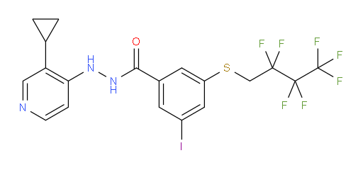 N'-(3-cyclopropylpyridin-4-yl)-3-((2,2,3,3,4,4,4-heptafluorobutyl)thio)-5-iodobenzohydrazide