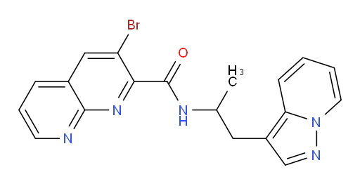 3-bromo-N-(1-(pyrazolo[1,5-a]pyridin-3-yl)propan-2-yl)-1,8-naphthyridine-2-carboxamide