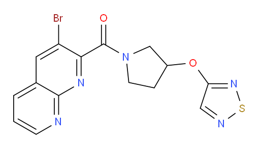 (3-((1,2,5-thiadiazol-3-yl)oxy)pyrrolidin-1-yl)(3-bromo-1,8-naphthyridin-2-yl)methanone