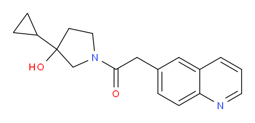 1-(3-cyclopropyl-3-hydroxypyrrolidin-1-yl)-2-(quinolin-6-yl)ethanone