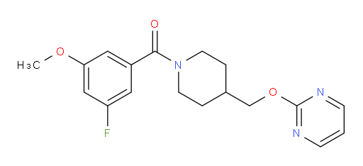 (3-fluoro-5-methoxyphenyl)(4-((pyrimidin-2-yloxy)methyl)piperidin-1-yl)methanone