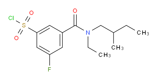 3-(ethyl(2-methylbutyl)carbamoyl)-5-fluorobenzene-1-sulfonyl chloride