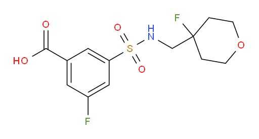 3-fluoro-5-(N-((4-fluorotetrahydro-2H-pyran-4-yl)methyl)sulfamoyl)benzoic acid