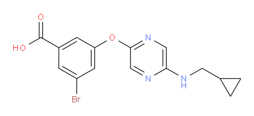 3-bromo-5-((5-((cyclopropylmethyl)amino)pyrazin-2-yl)oxy)benzoic acid