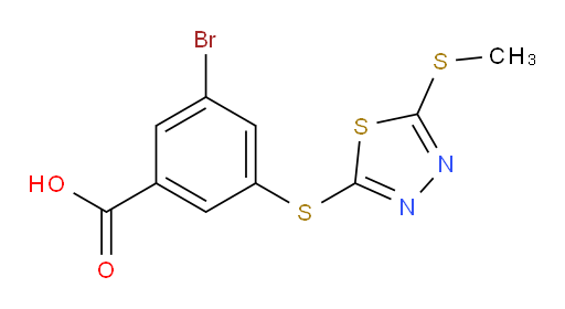 3-bromo-5-((5-(methylthio)-1,3,4-thiadiazol-2-yl)thio)benzoic acid
