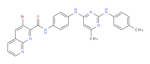 3-bromo-N-(4-((6-methyl-2-(p-tolylamino)pyrimidin-4-yl)amino)phenyl)-1,8-naphthyridine-2-carboxamide