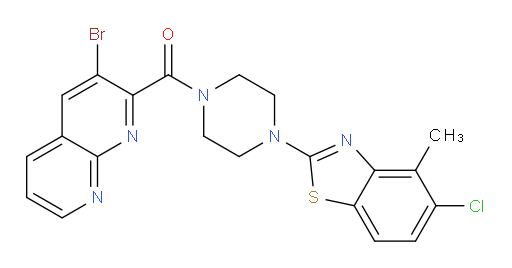 (3-bromo-1,8-naphthyridin-2-yl)(4-(5-chloro-4-methylbenzo[d]thiazol-2-yl)piperazin-1-yl)methanone