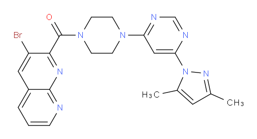 (3-bromo-1,8-naphthyridin-2-yl)(4-(6-(3,5-dimethyl-1H-pyrazol-1-yl)pyrimidin-4-yl)piperazin-1-yl)methanone