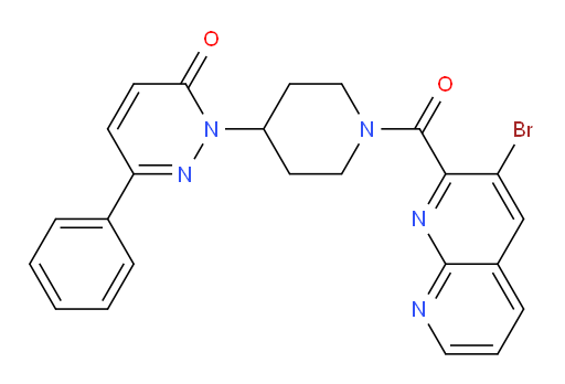 2-(1-(3-bromo-1,8-naphthyridine-2-carbonyl)piperidin-4-yl)-6-phenylpyridazin-3(2H)-one